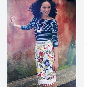 Anthropologie Moulinette Soeurs Embroidered Skirt Festival Floral Skirt 4